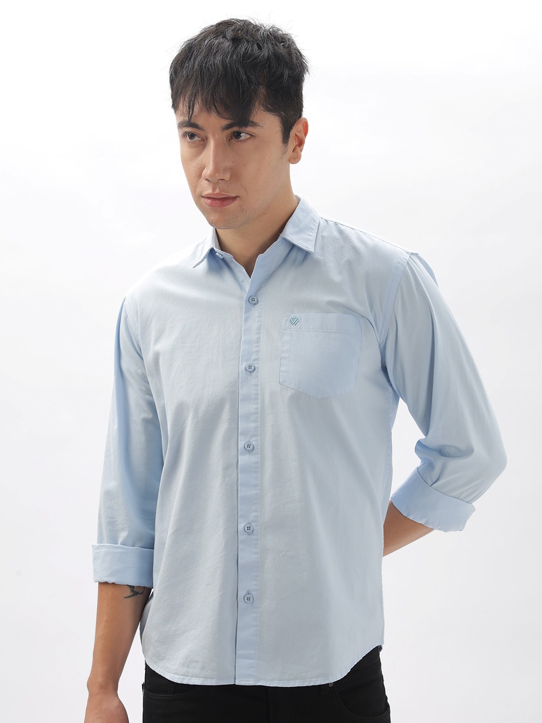 

BS BLUE SQUAD Men Slim Fit Opaque Casual Shirt