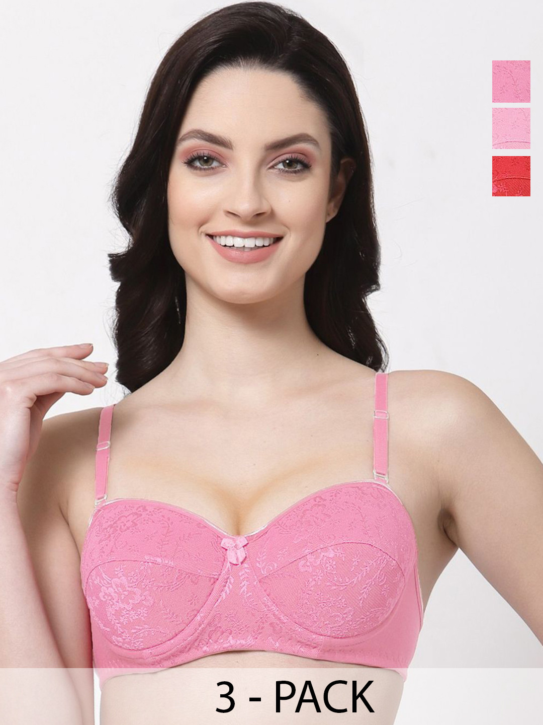 

SHYAM SONS FLAIR Bralette Bra Full Coverage Lightly Padded, Red