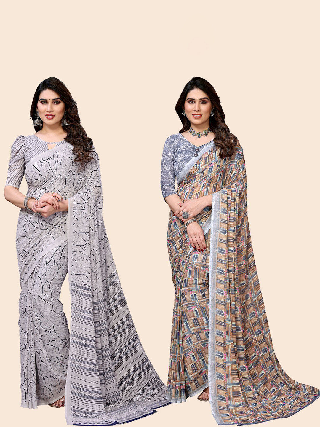 

Moda Rapido Poly Georgette Saree, Grey