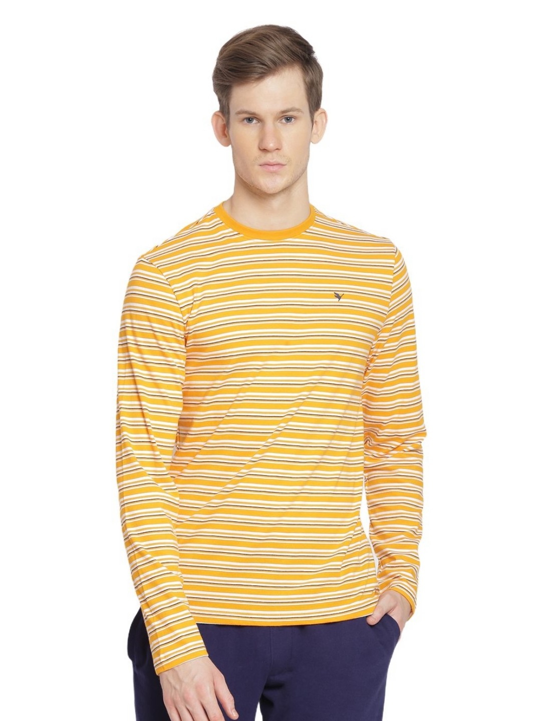 

AMSWAN Men Striped Pockets T-shirt, Multi