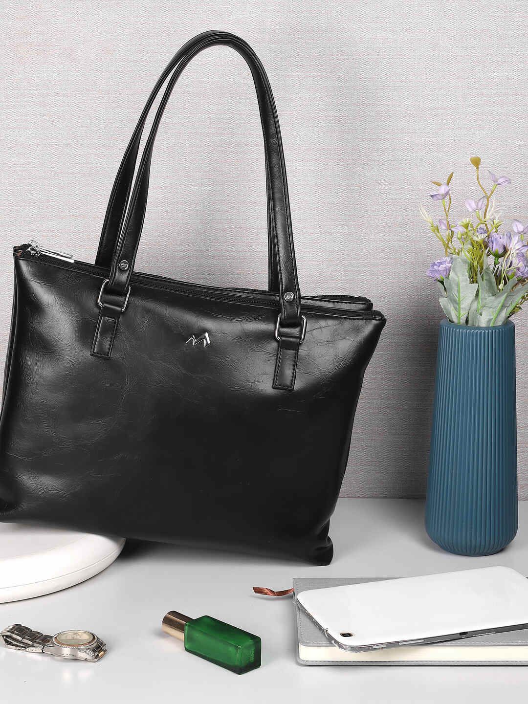 

Metro Textured PU Oversized Bucket Shoulder Bag with Tasselled, Black