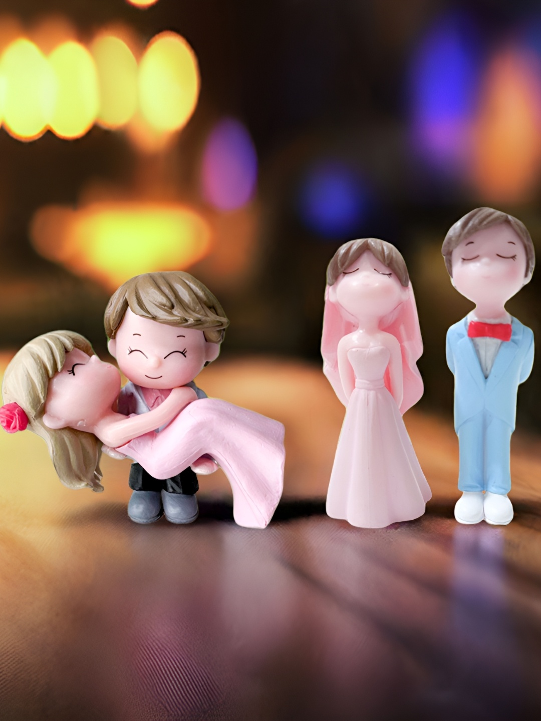 

Special You 4Pcs Blue & Pink Ceramic Wedding & Dancing Couple Showpieces