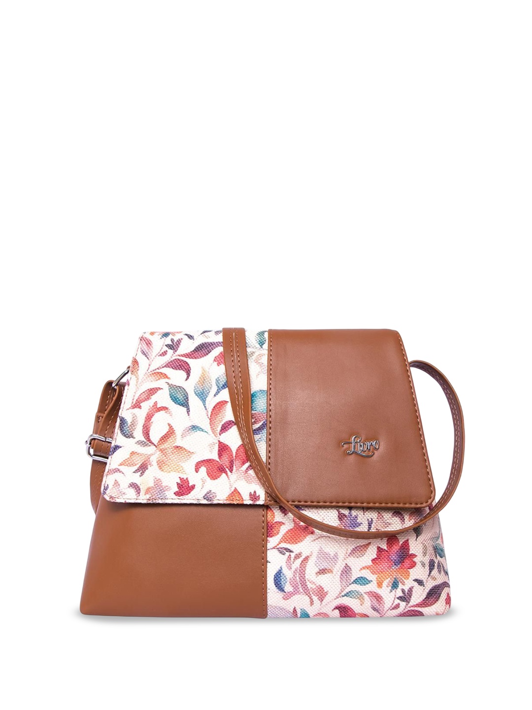 

LIVRO Floral Structured Sling Bag, Brown