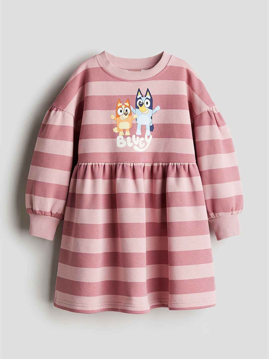 

H&M Printed Sweatshirt Dress, Pink