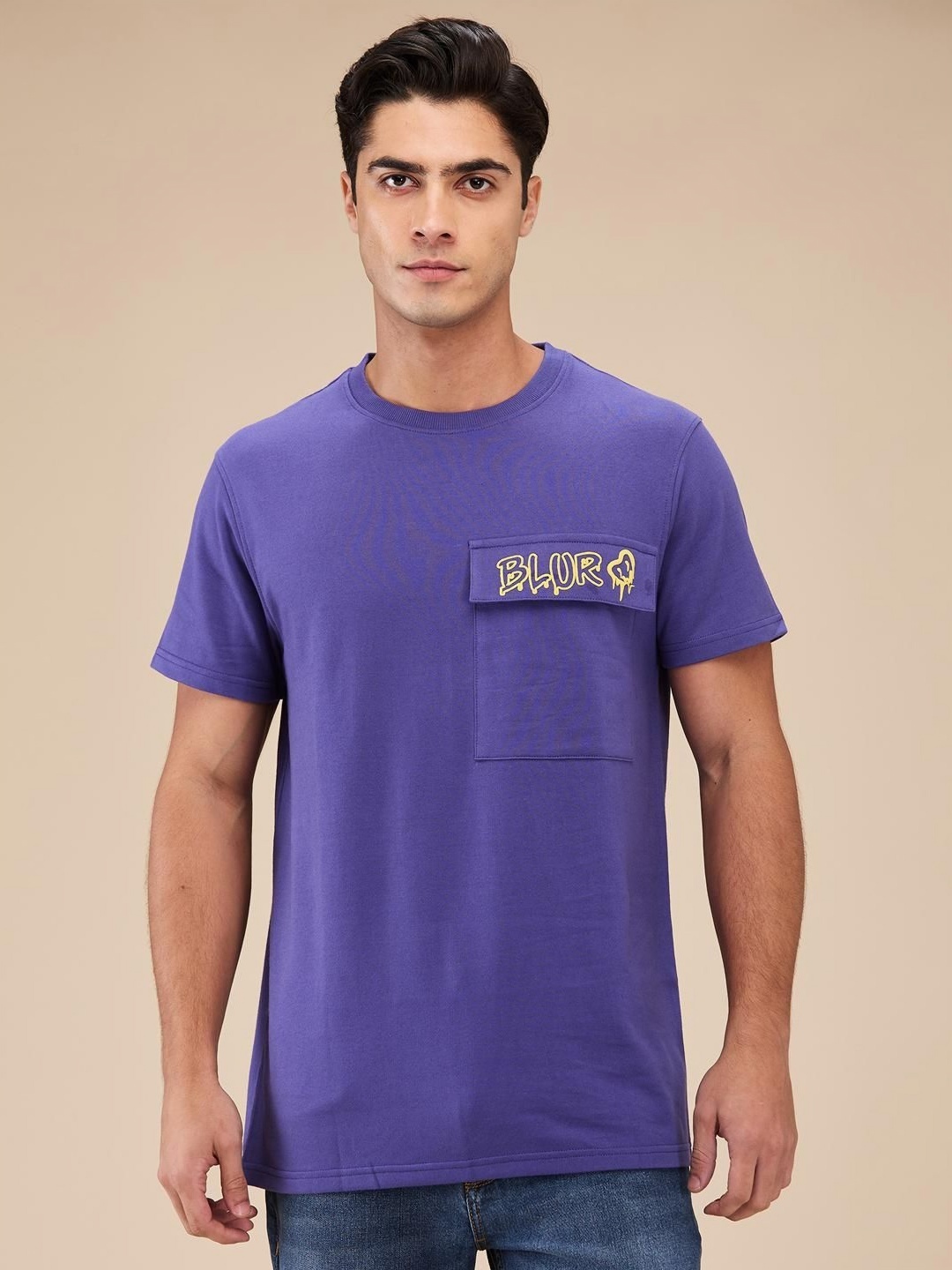 

Being Human Men Graphic Printed Round Neck Cotton T-shirt, Purple