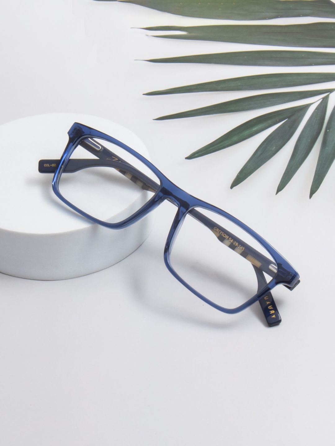 

Ted Smith Unisex Blue Rectangle Iconic Acetate Frames
