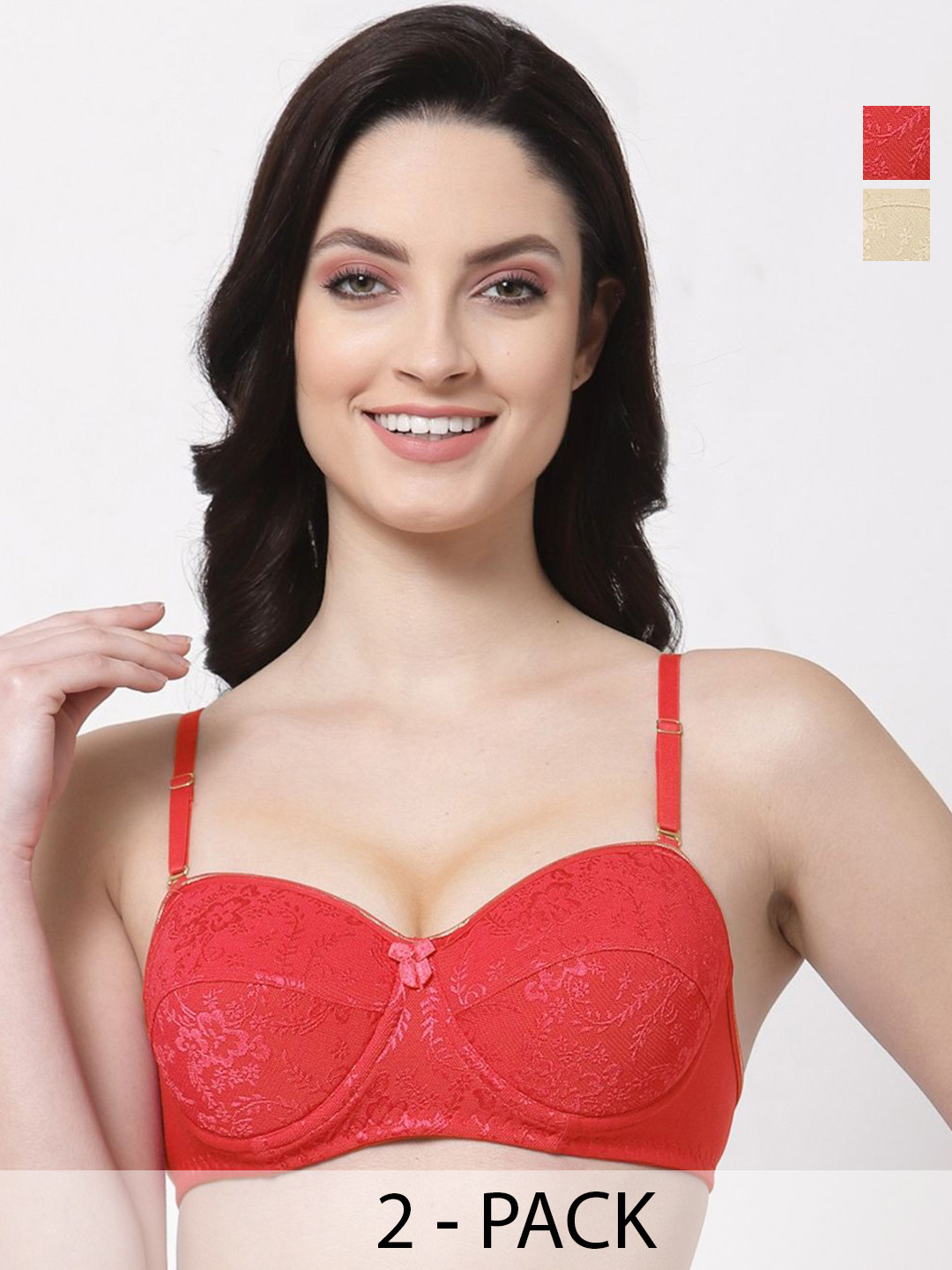 

SHYAM SONS FLAIR Bralette Bra Full Coverage Lightly Padded, Red