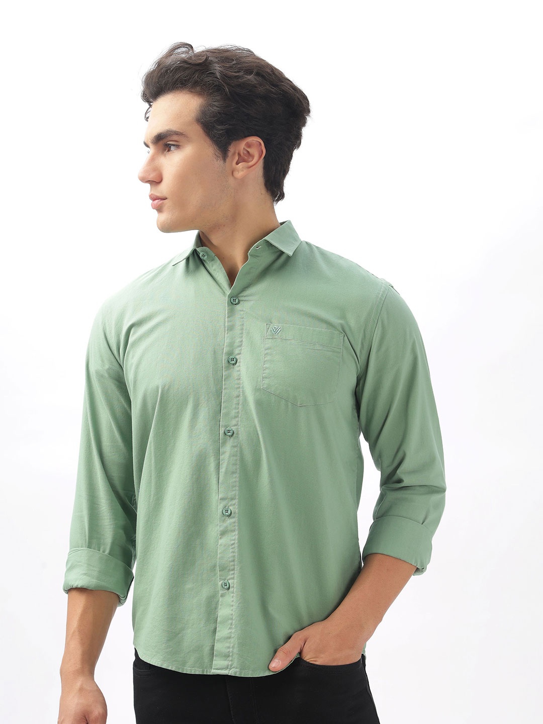 

BS BLUE SQUAD Men Slim Fit Opaque Casual Shirt, Lime green