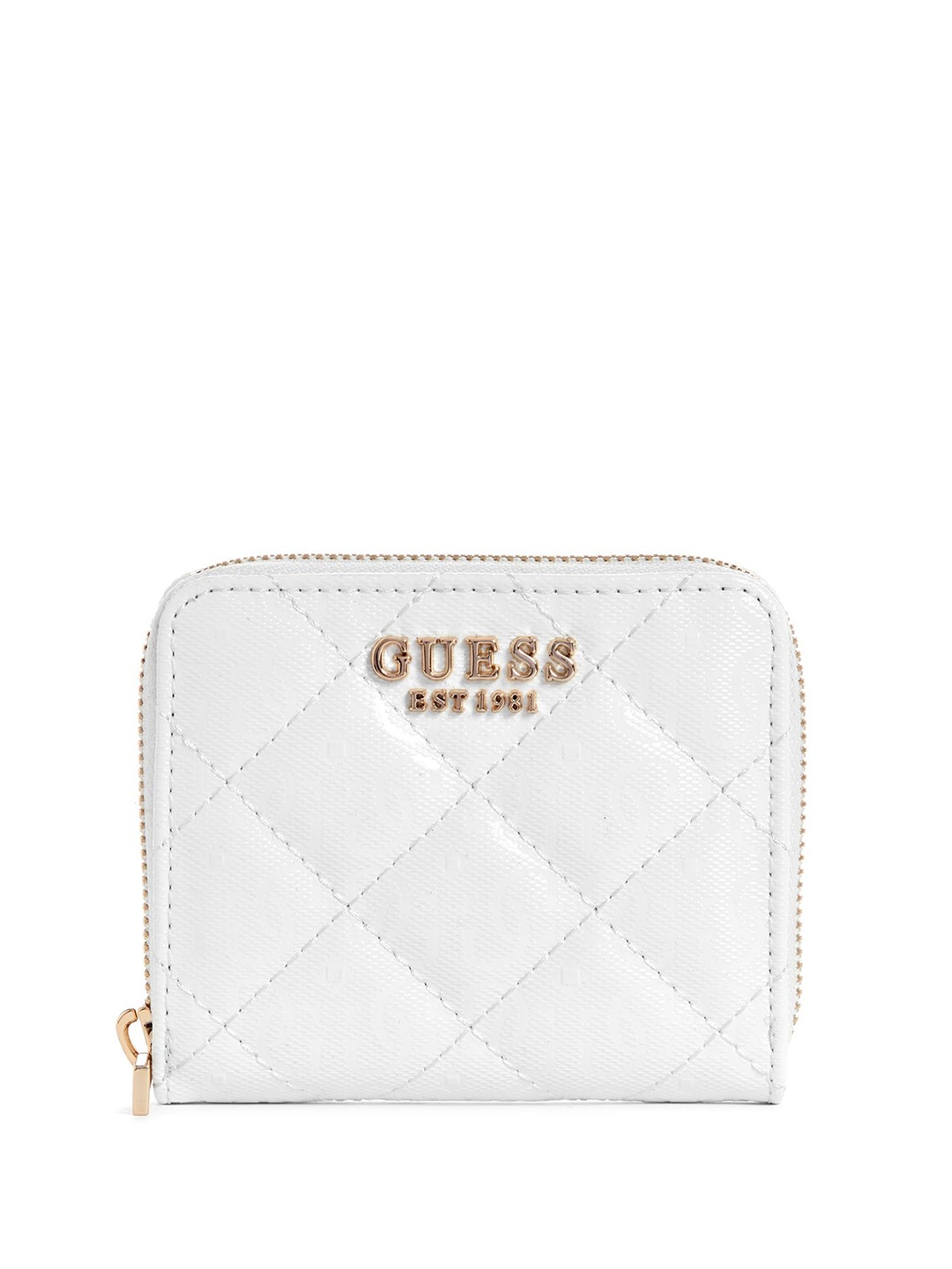 

GUESS Women Textured PU Two Fold Wallet, White