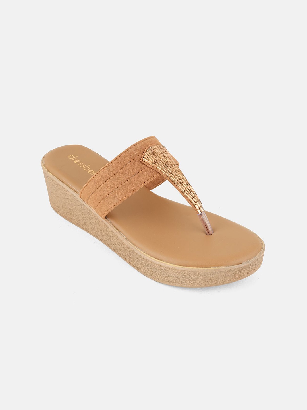 

DressBerry Women Flatform Sandals, Tan