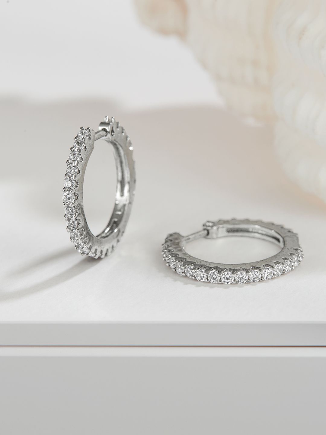 

SARAF SILVERETZ 925 Sterling Silver Circular Hoop Earrings