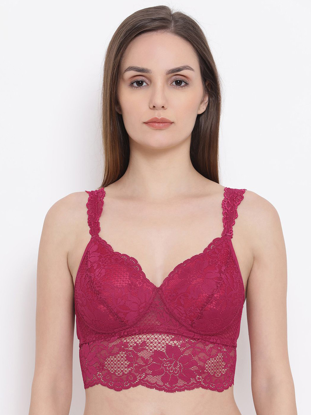 

Clovia Bralette Bra Full Coverage Lightly Padded, Pink