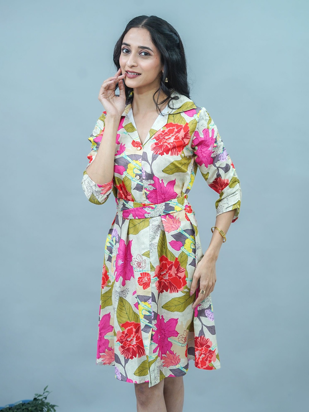 

GO BOUJEE Floral Print Fit & Flare Dress, Multi