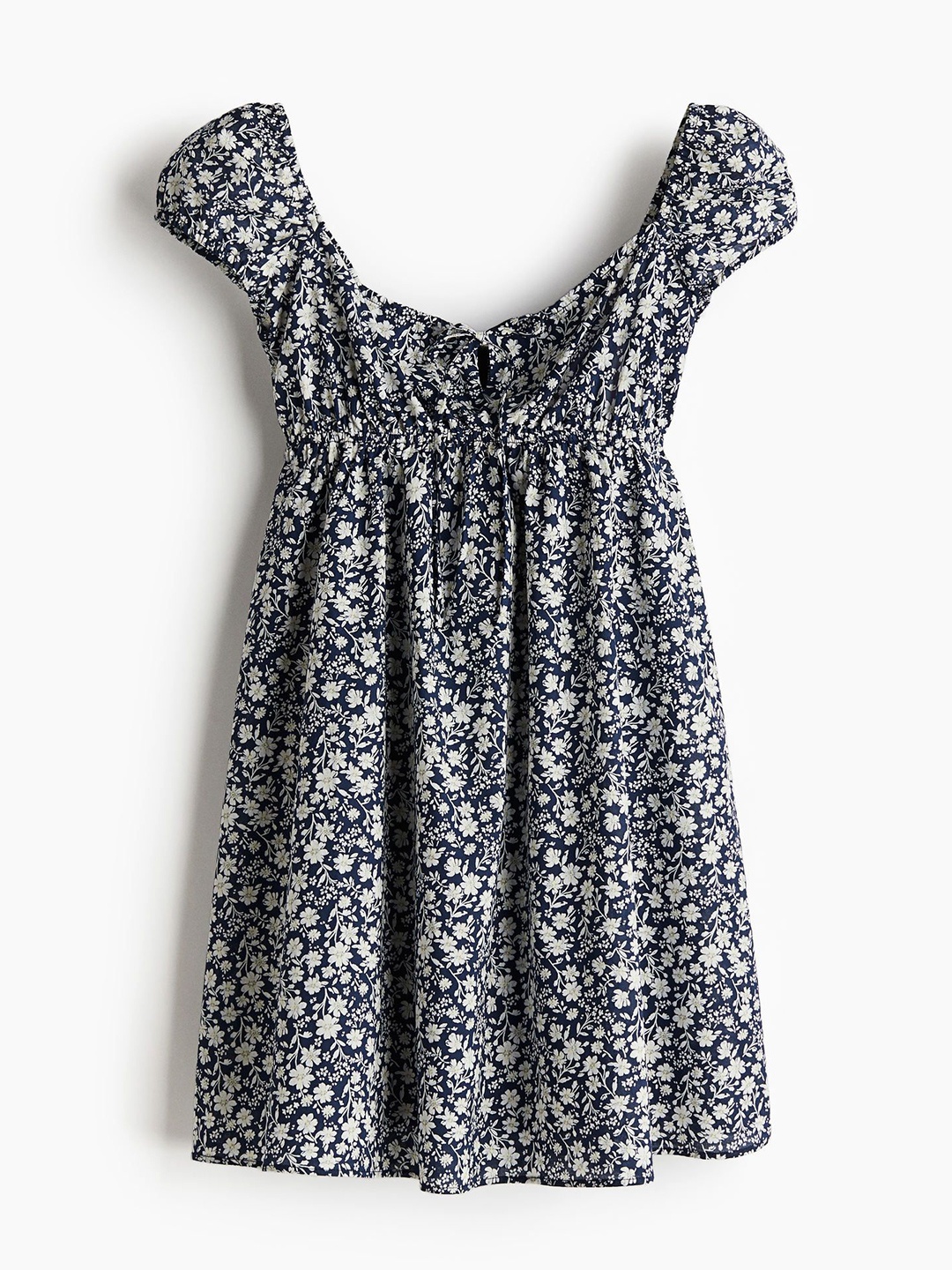 

H&M Drawstring-Detail Flared-Skirt Dress, Blue
