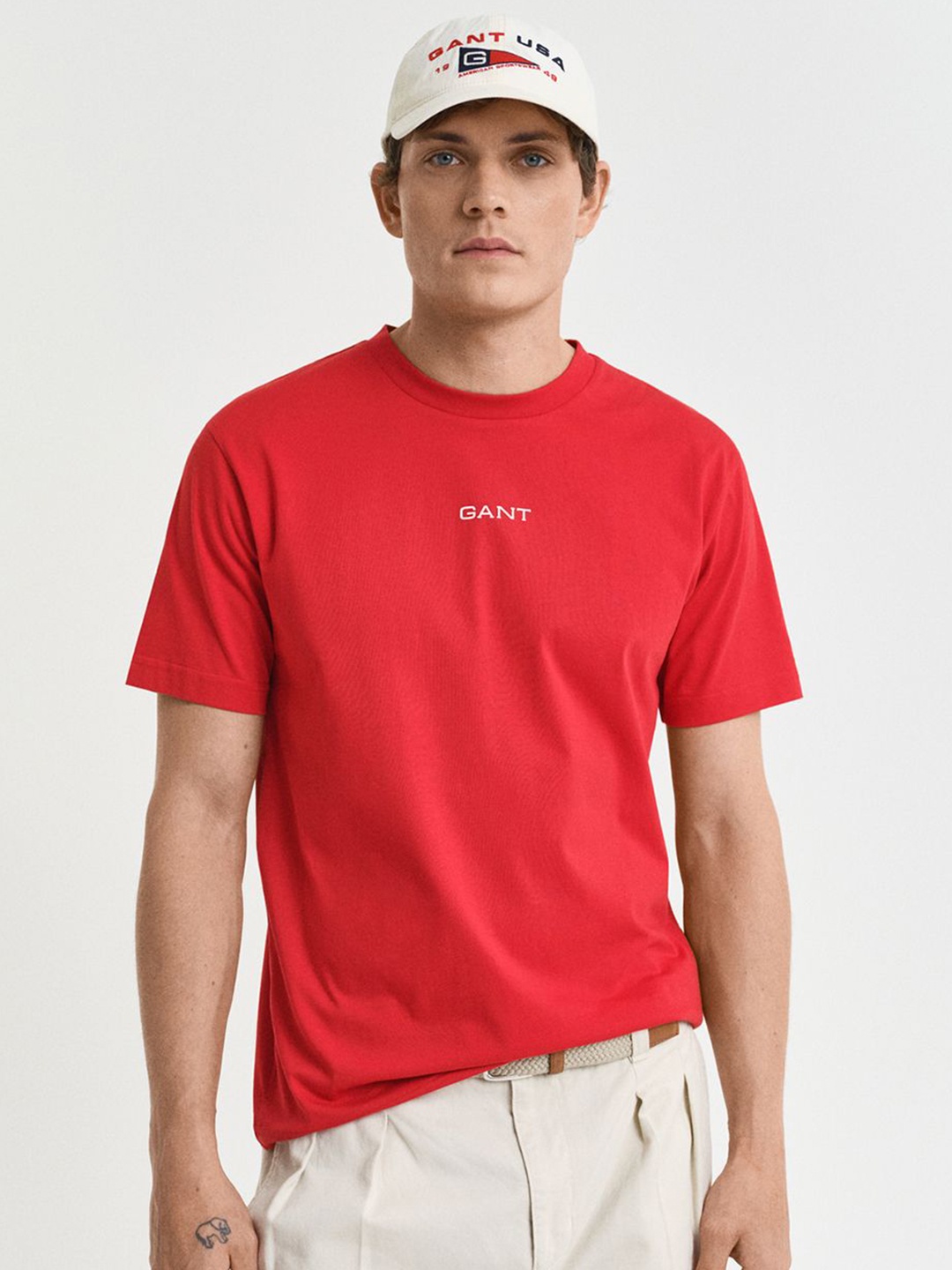 

GANT Men Graphic Short Sleeves T-shirt, Red