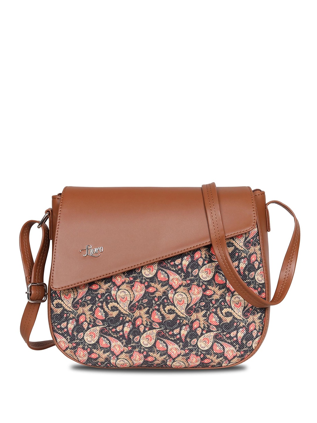 

LIVRO Floral Structured Sling Bag, Brown