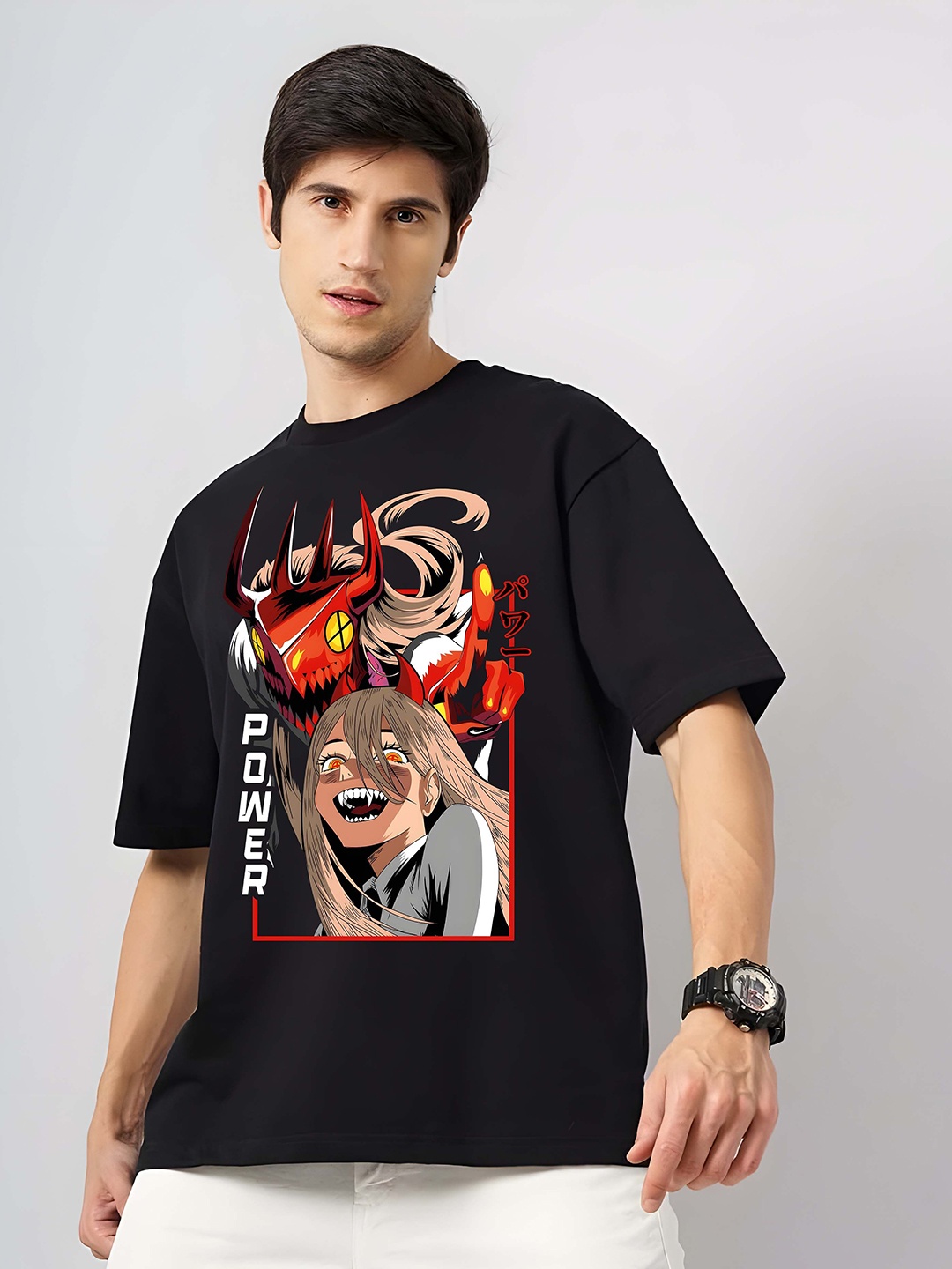 

Moda Rapido Men Drop-Shoulder Sleeves Pure Cotton T-shirt, Black