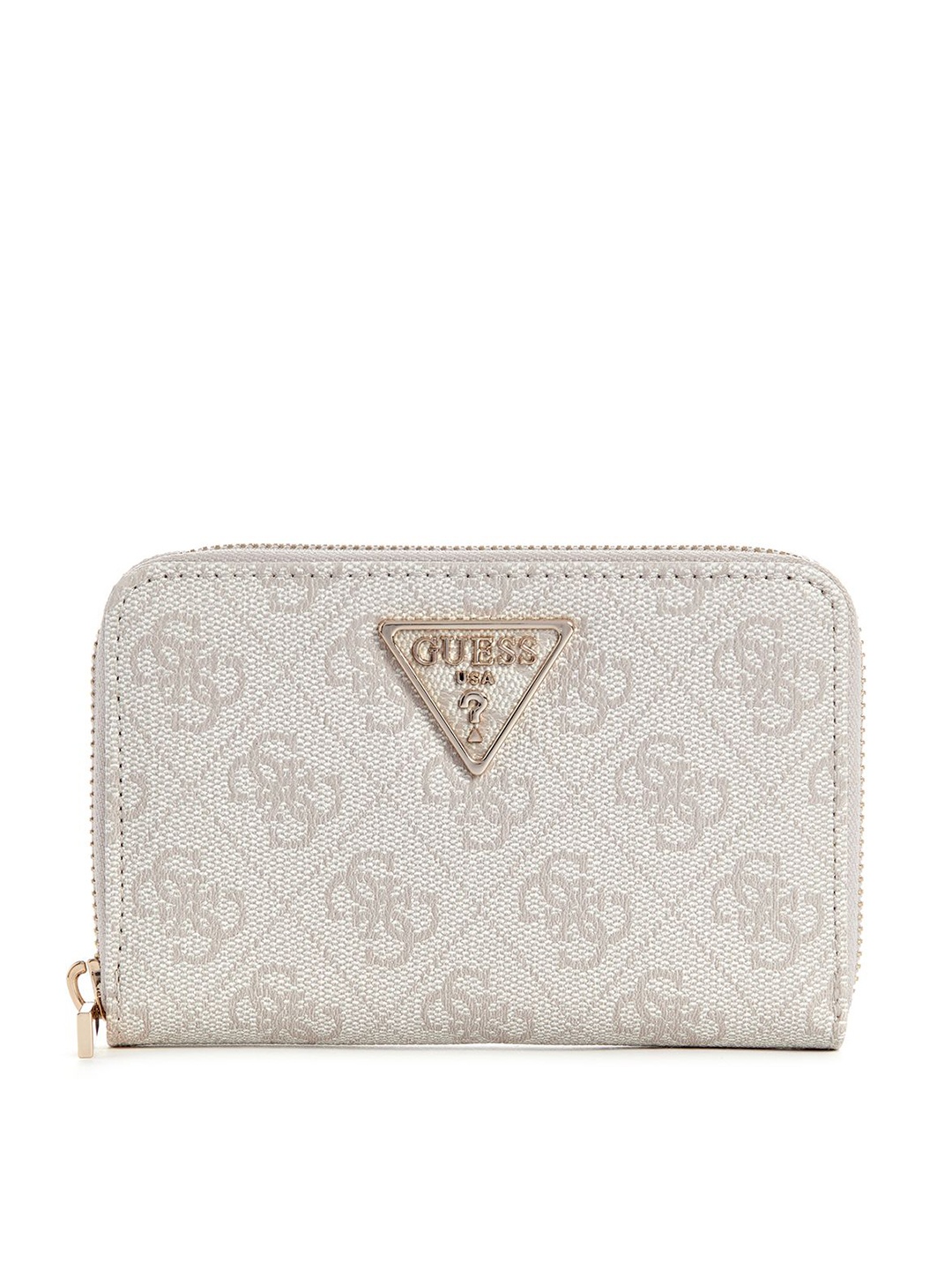 

GUESS Women Laurel Printed PU Zip Around Wallet, Grey