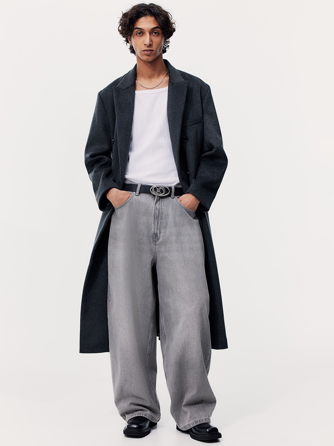 

H&M Super Baggy Jeans, Grey