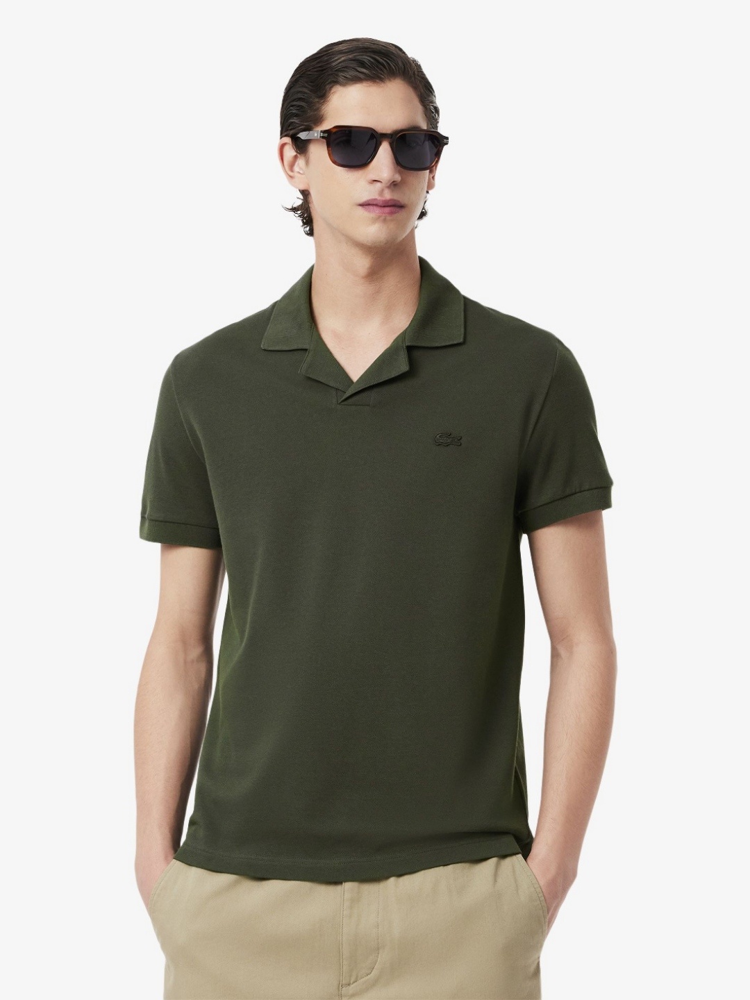 

Lacoste Men Polo Collar Pockets T-shirt, Khaki