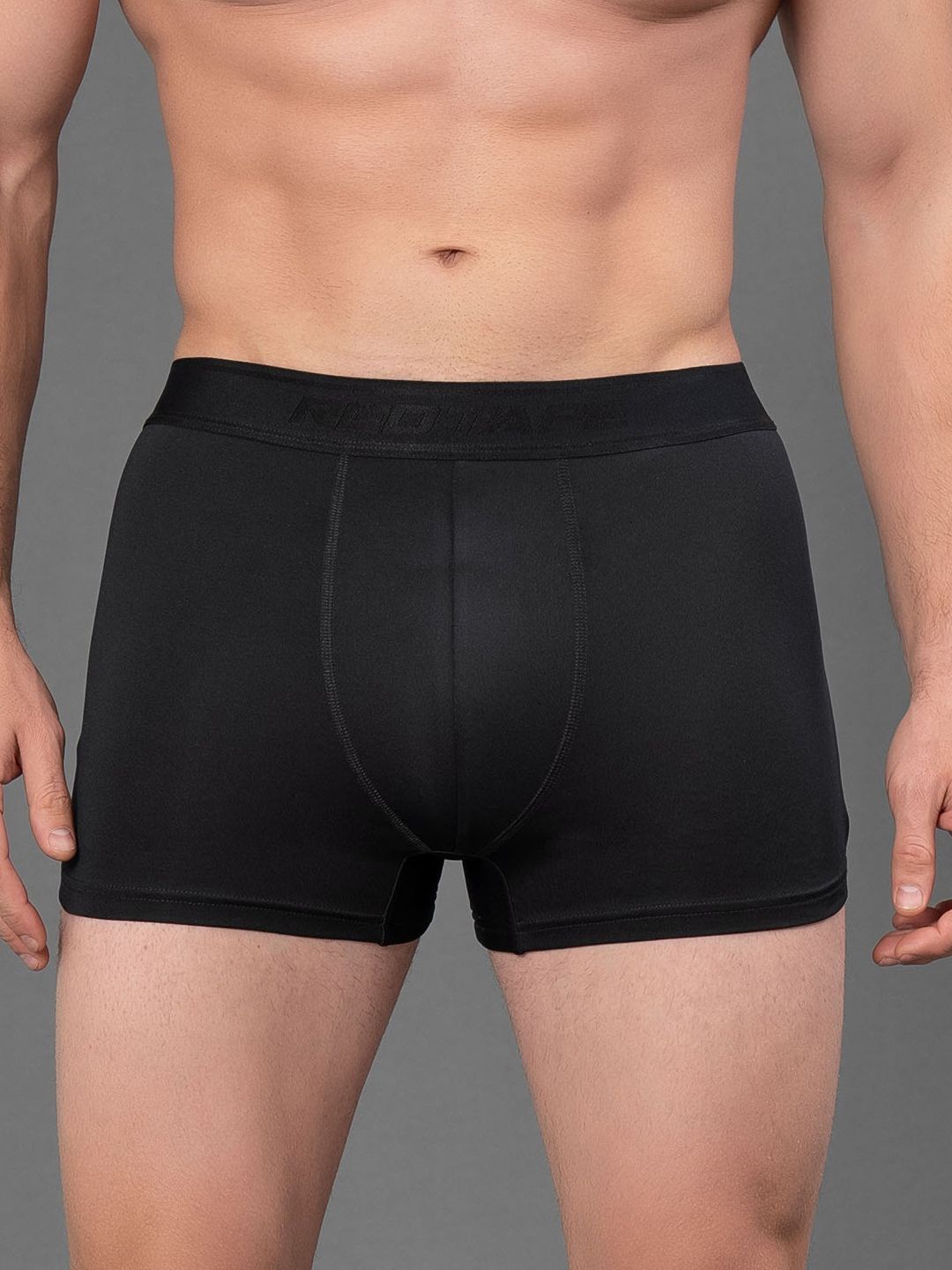 

Red Tape Solid Polyester Elastane Trunks, Black