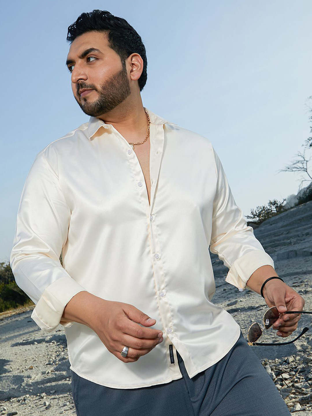 

Instafab Plus Men Comfort Opaque Casual Shirt, Yellow