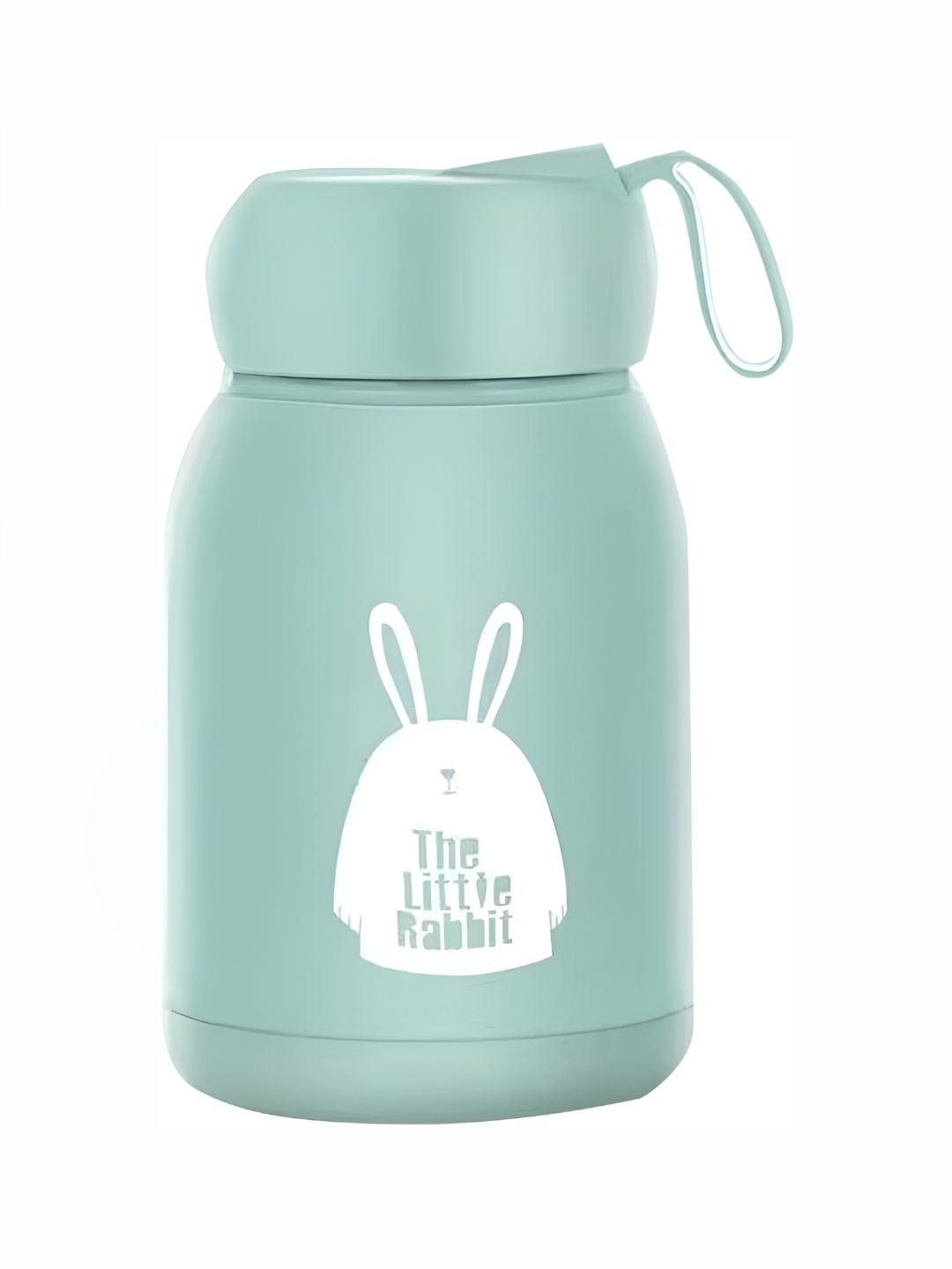 

We3 Green & White Rabbit Print Glass Printed Water Bottle-320 ml