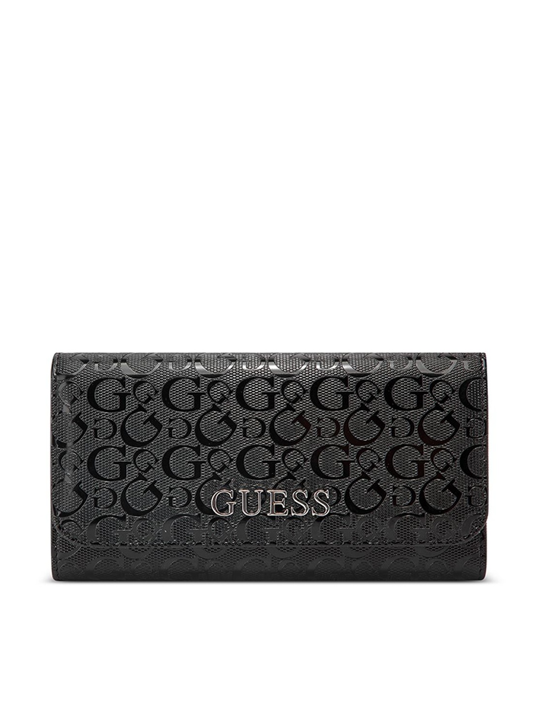 

GUESS Women Printed Three Fold Wallet, Black