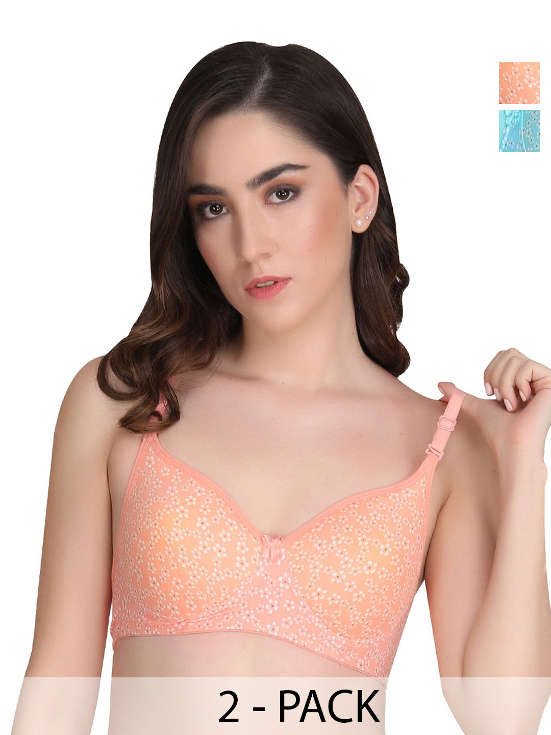

Liigne Floral Bra Full Coverage Lightly Padded, Blue