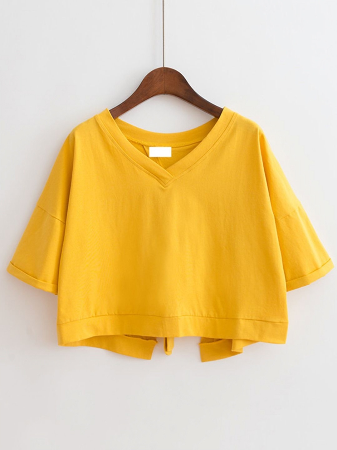 

DressBerry Women Extended Sleeves Applique T-shirt, Yellow