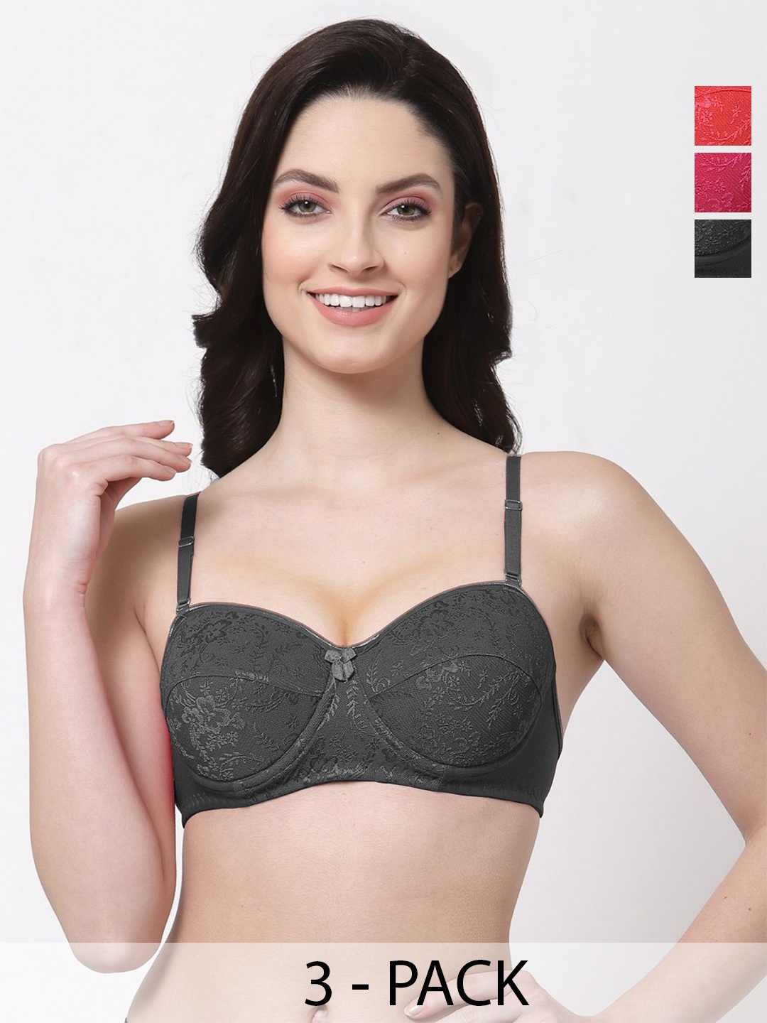 

SHYAM SONS FLAIR Bralette Bra Full Coverage Lightly Padded, Red