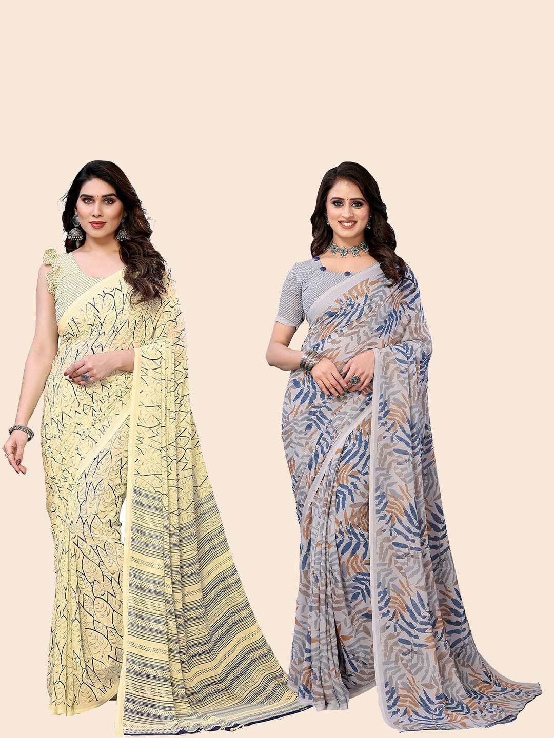 

Moda Rapido Floral Poly Georgette Saree, Yellow
