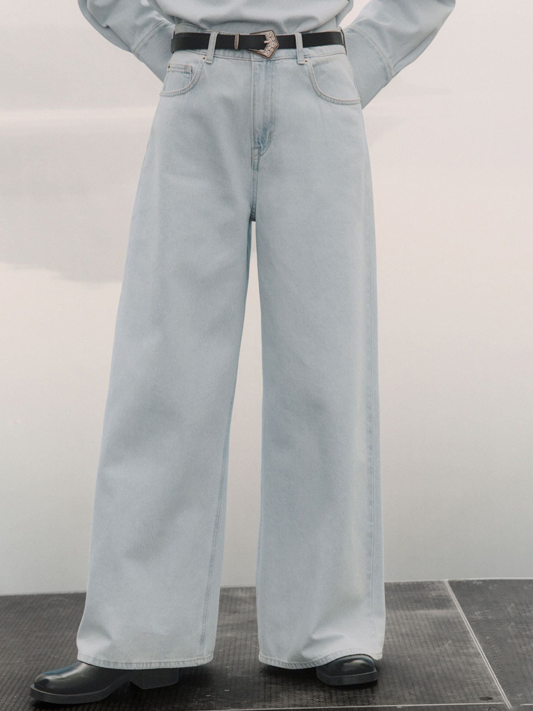 

H&M Wide High Jeans, Blue
