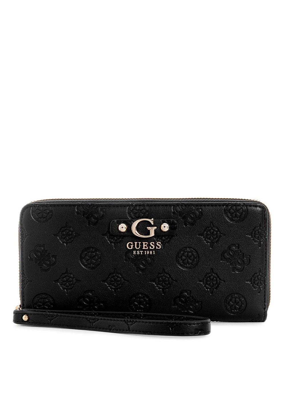 

GUESS Women Textured PU Gerty Large Zip Around Wallet, Black
