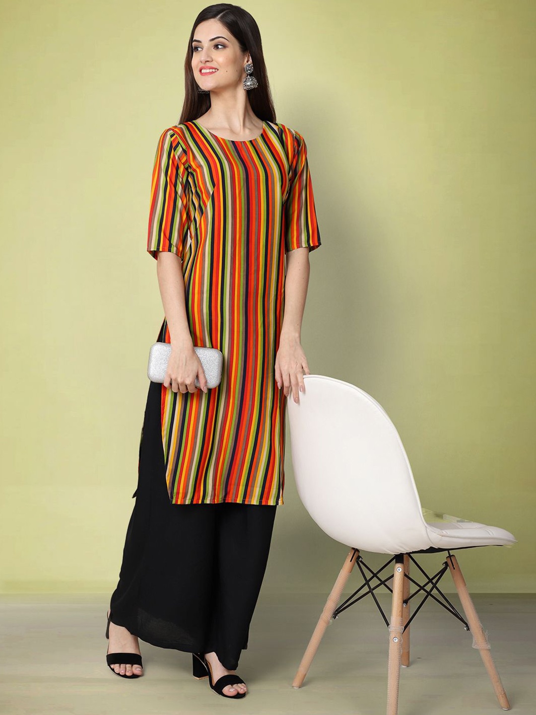 

Moda Rapido Printed Straight Kurta, Orange