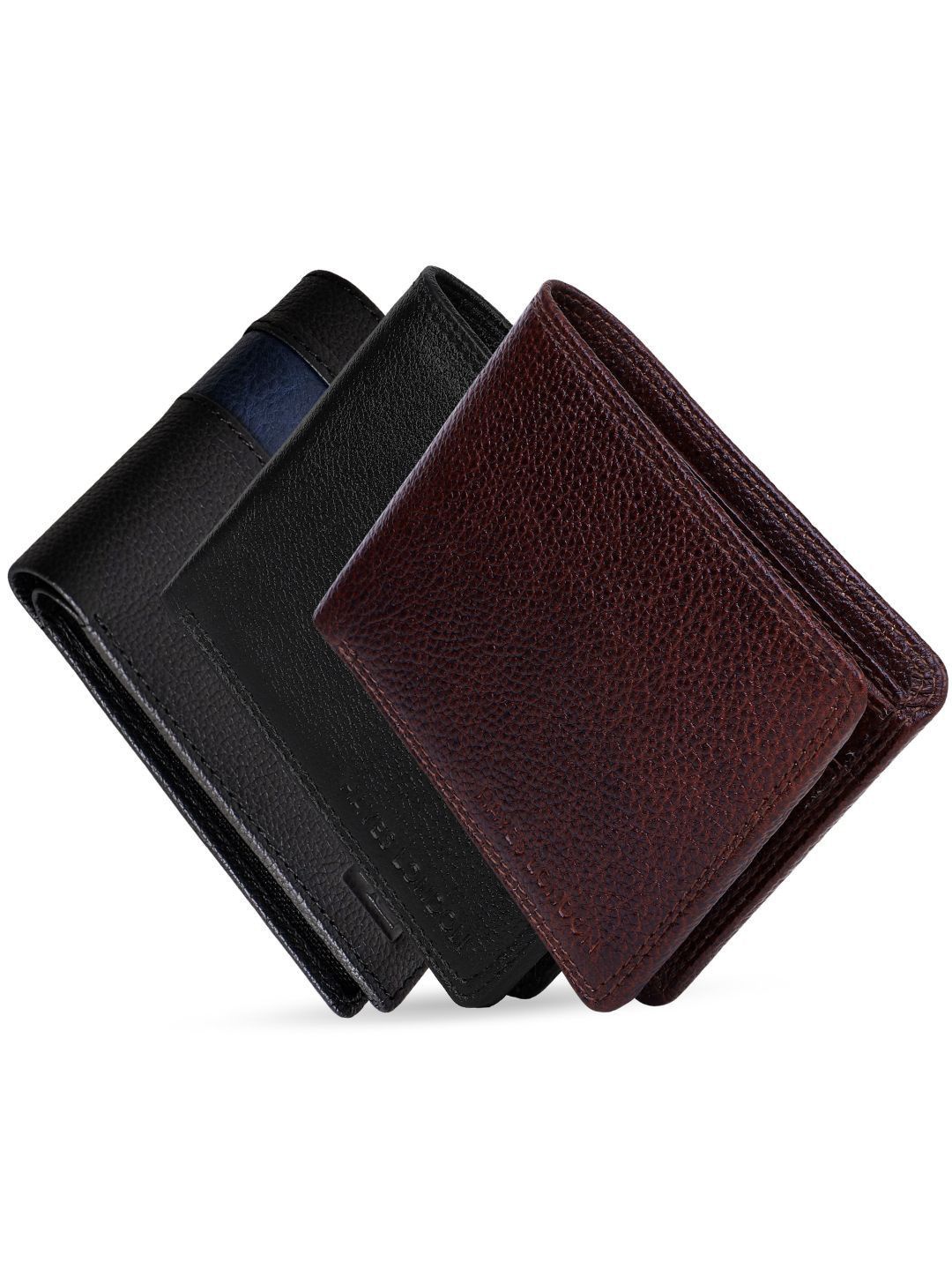 

Hayes London Men Wallets Pack of 3 Genuine Leather with RFID Blocking Combo, Black