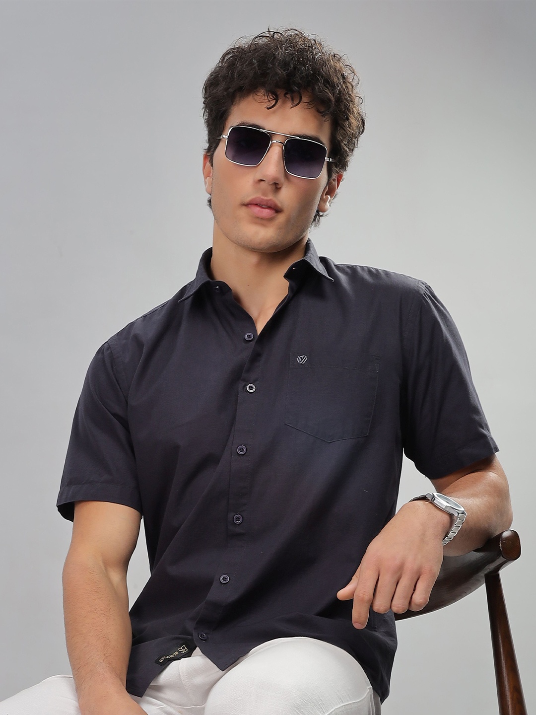

BS BLUE SQUAD Men Slim Fit Opaque Casual Shirt, Grey