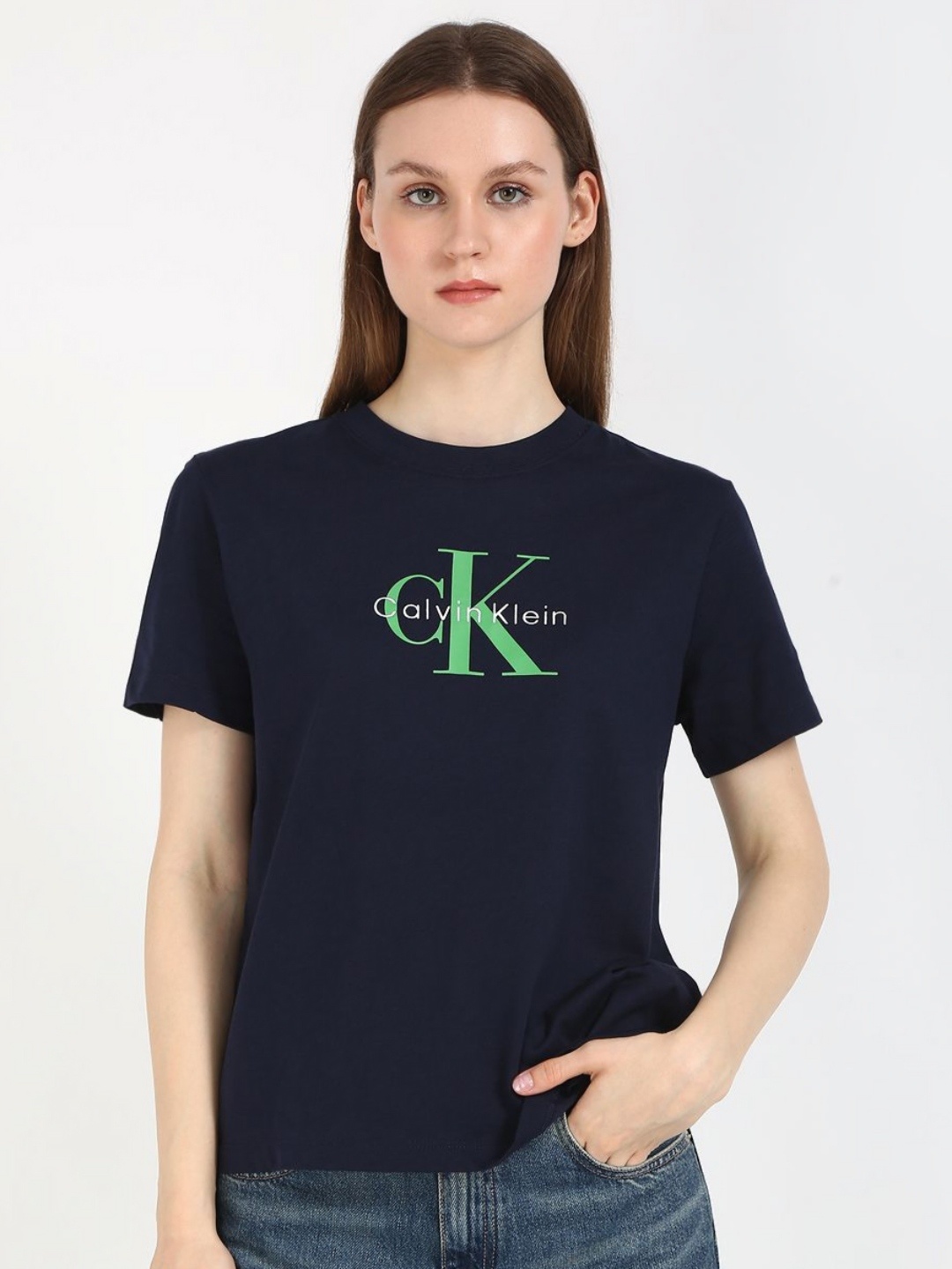 

Calvin Klein Jeans Women Applique T-shirt, Blue