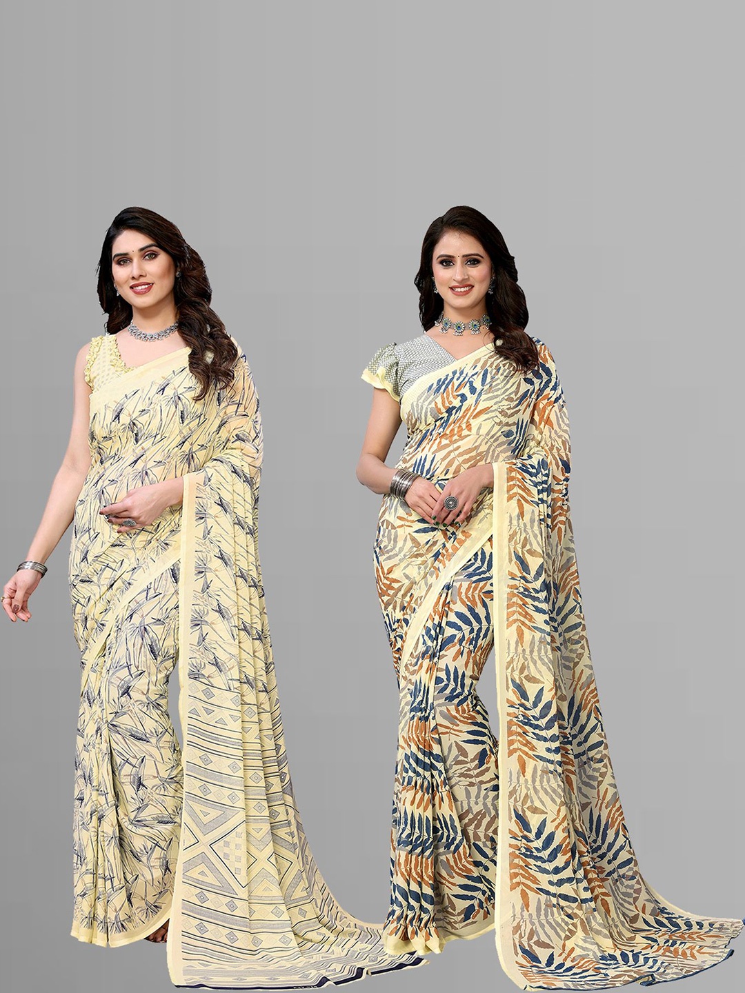 

Moda Rapido Floral Poly Georgette Saree, Yellow