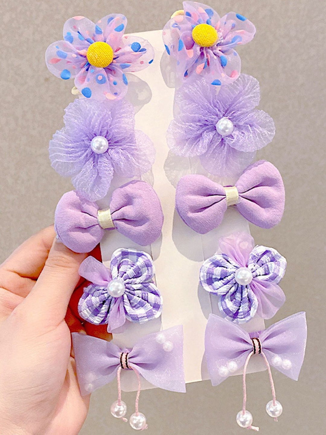 

SYGA Girls Pack of 10 Hair Accessory Set, Purple