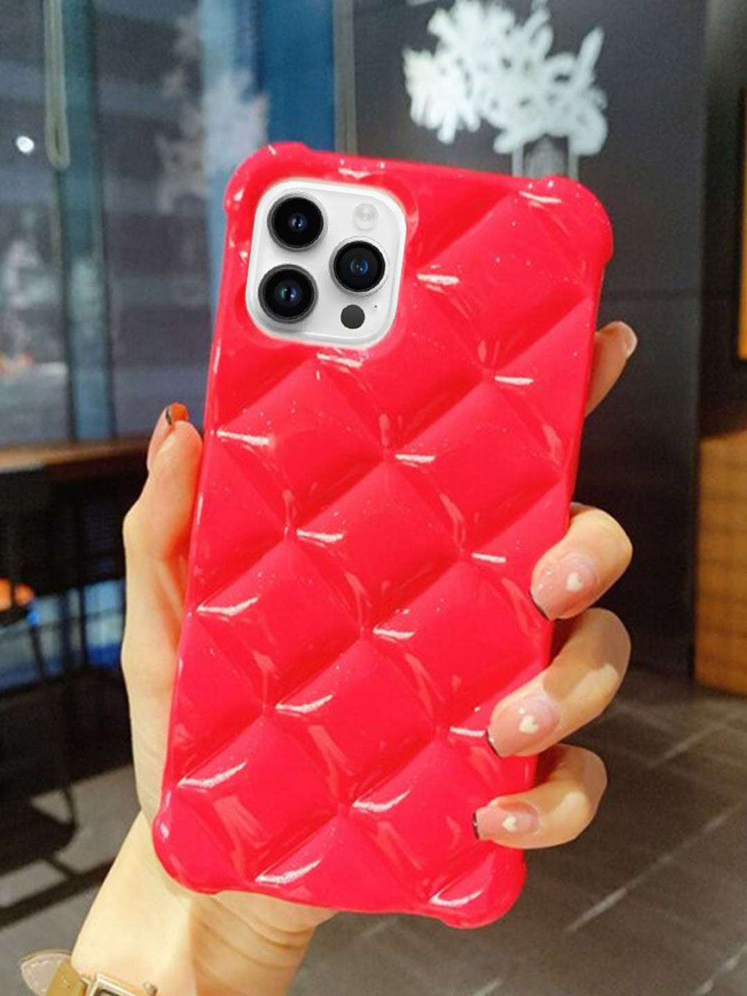 

Luxury Kase Solid Printed iPhone 12 Pro Back Case Mobile Accessories, Red