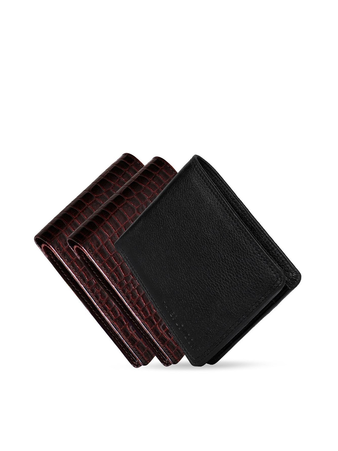 

Hayes London Men Wallets Pack of 3 Genuine Leather with RFID Blocking Combo, Black