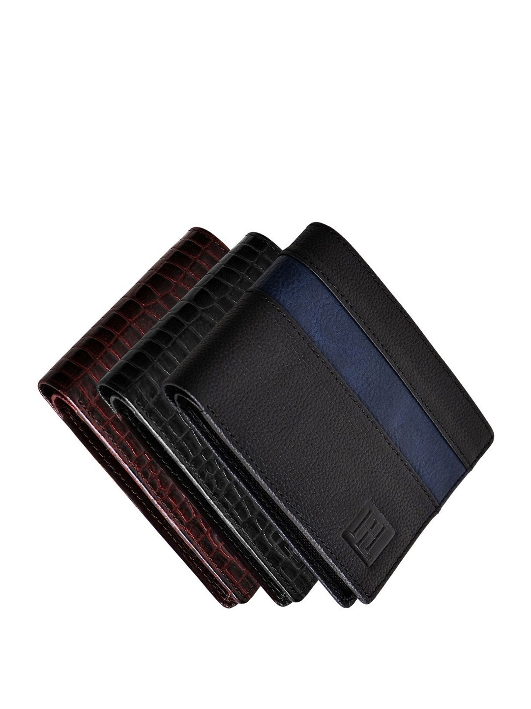 

Hayes London Men Wallets Pack of 3 Genuine Leather with RFID Blocking Combo, Black