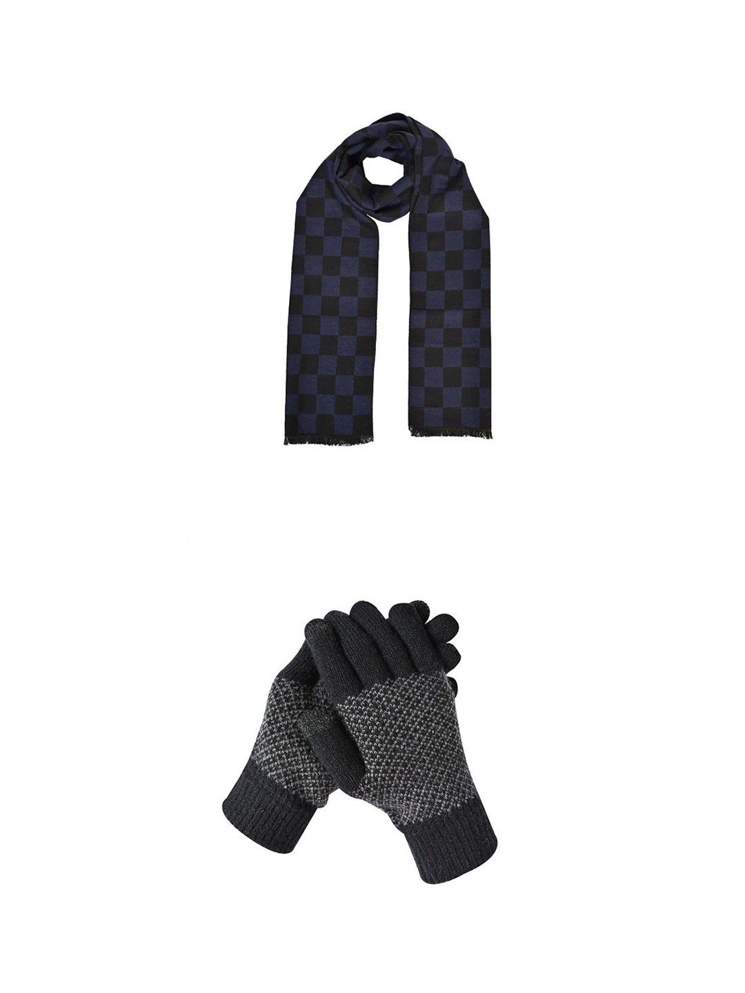 

LOOM LEGACY Men Patterned Acrylic Winter Gloves, Black