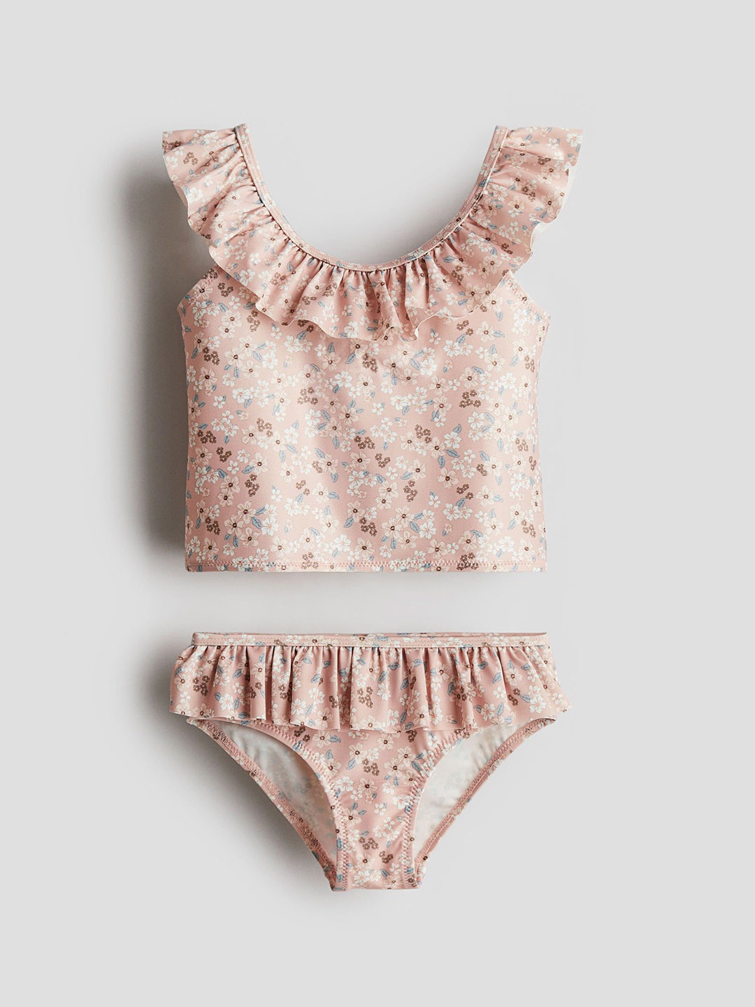 

H&M Flounce-Trimmed Tankini, Pink