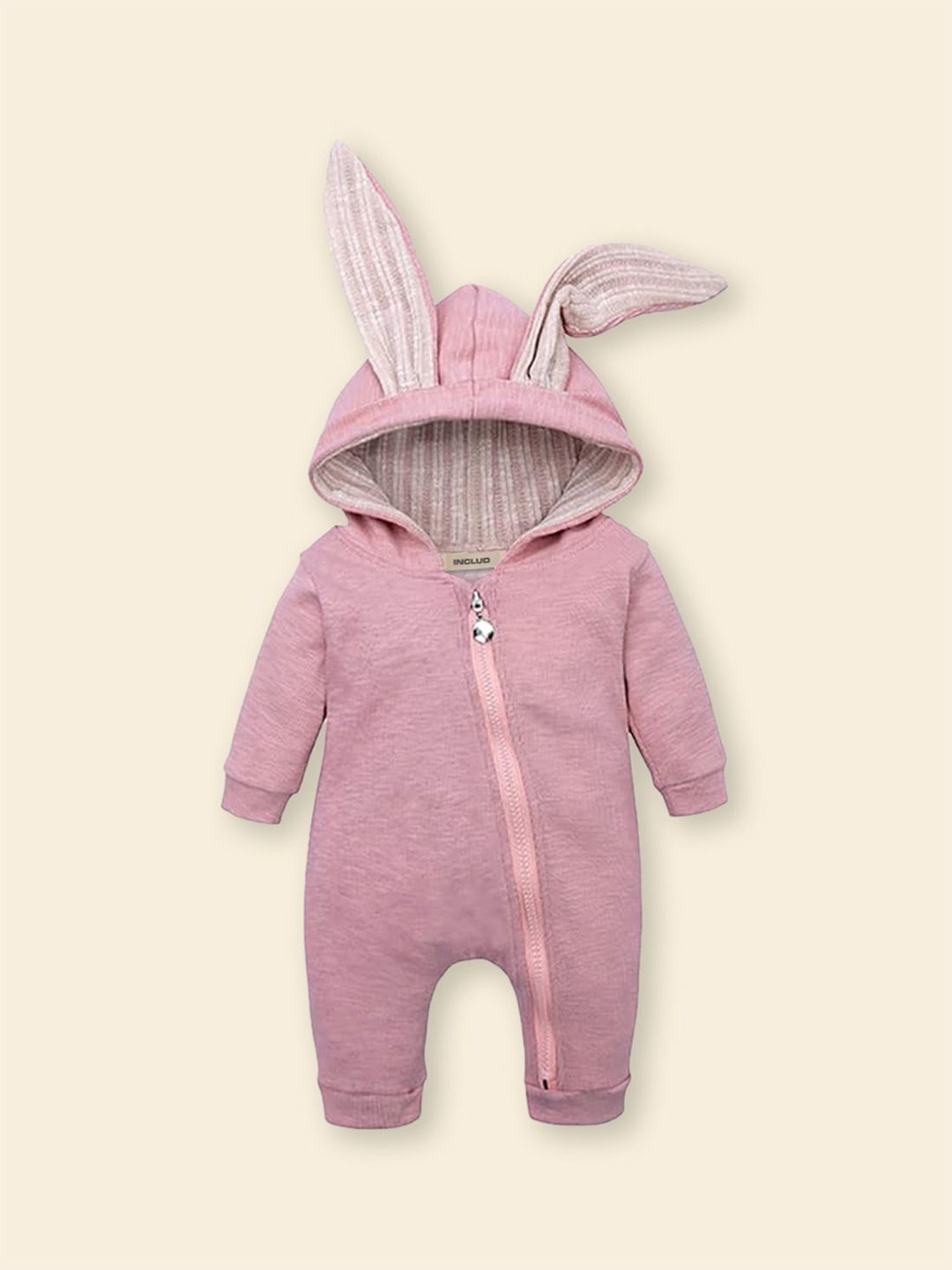 

INCLUD Boys Hooded Long Leg Romper, Pink