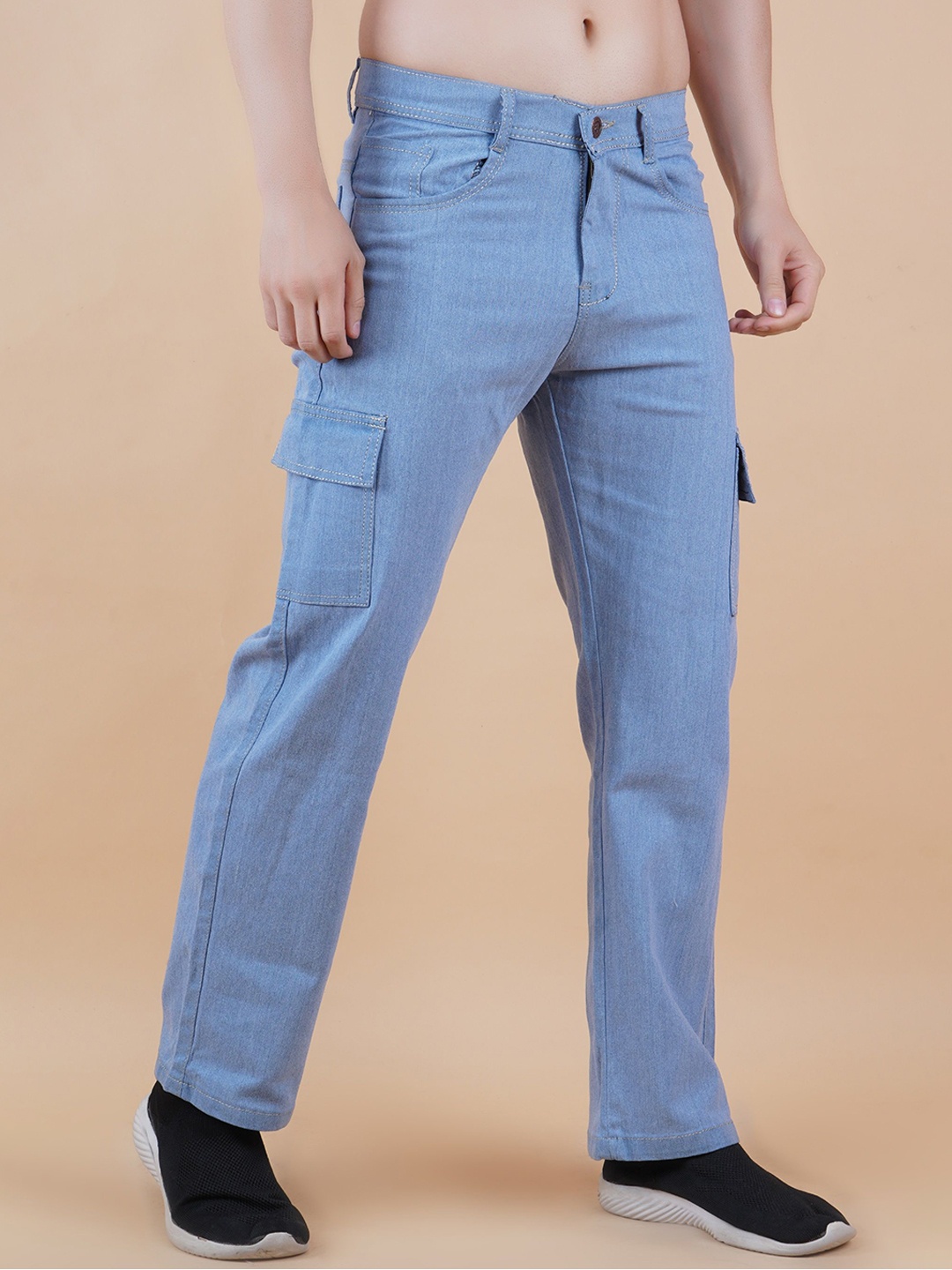 

COMFITS Men Classic Slash Knee Mid-Rise Jeans, Blue