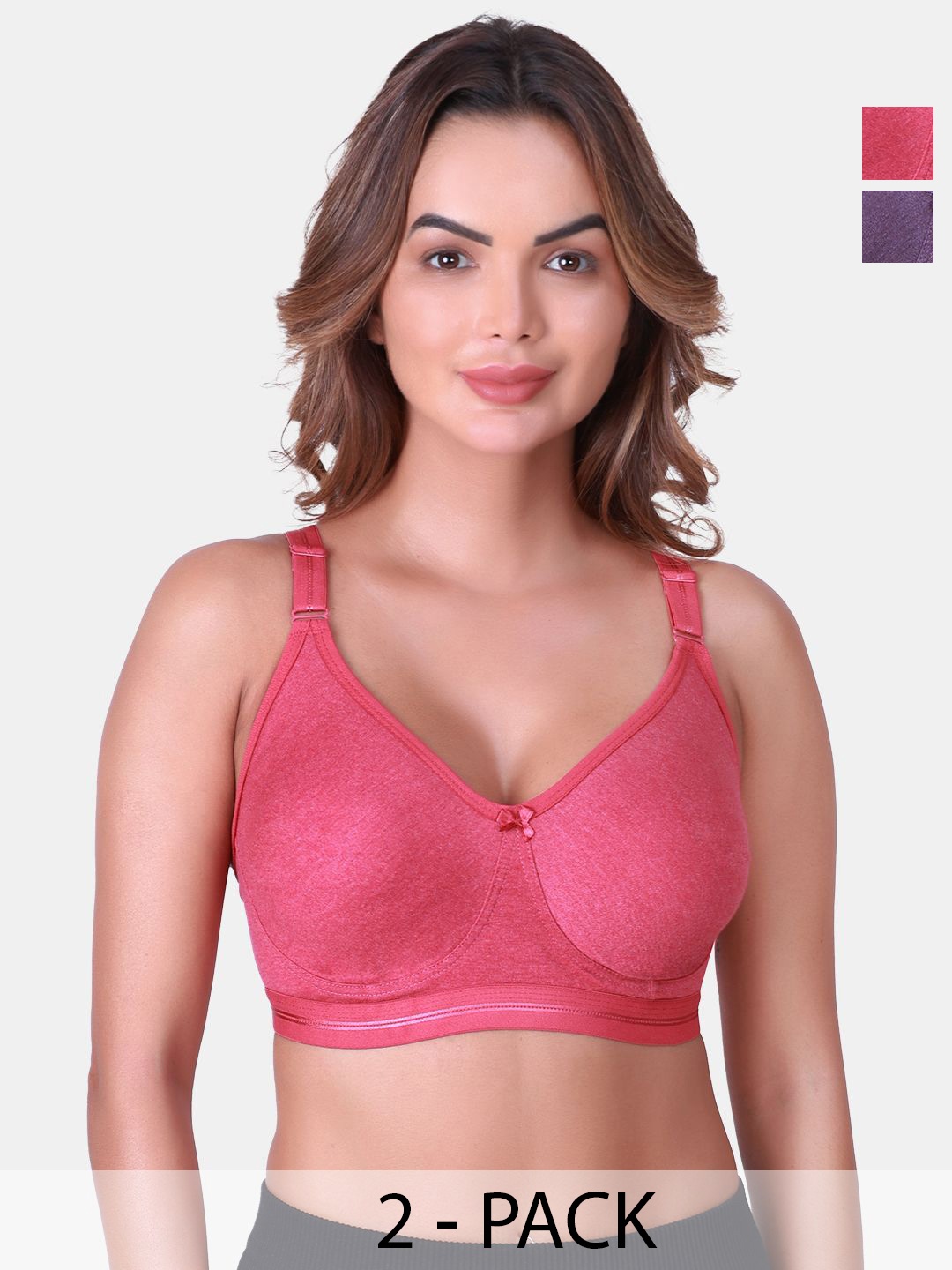 

SKDREAMS Solid Full Coverage Bra, Pink