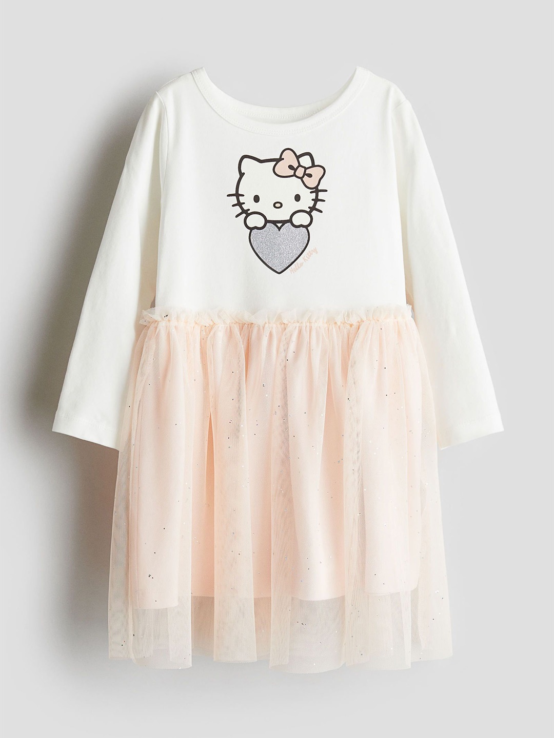 

H&M Printed Tulle-Skirt Dress, White
