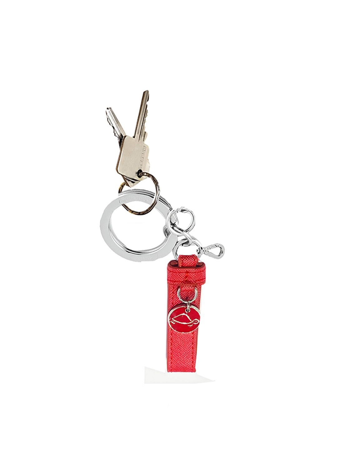 

CARPISA Textured Metal Key Chain, Red